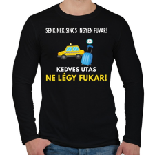 PRINTFASHION TAXI SOFŐRNEK - Férfi hosszú ujjú póló - Fekete férfi póló