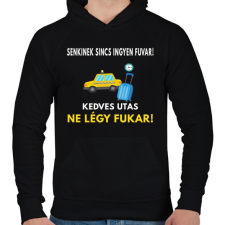 PRINTFASHION TAXI SOFŐRNEK - Férfi kapucnis pulóver - Fekete férfi pulóver, kardigán