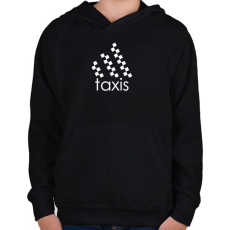 PRINTFASHION Taxis - Logóparódia - Gyerek kapucnis pulóver - Fekete