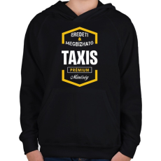 PRINTFASHION Taxis prémium minőség - Gyerek kapucnis pulóver - Fekete