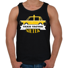 PRINTFASHION Taxis vagyok, sietek - Férfi atléta - Fekete atléta, trikó