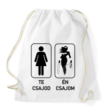 PRINTFASHION Te Csajod Én Csajom - Sportzsák, Tornazsák - Fehér tornazsák