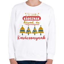 PRINTFASHION Te csak káosznak hívod, én karácsonynak - Gyerek pulóver - Fehér gyerek pulóver, kardigán