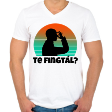 PRINTFASHION Te fingtál 2 - Férfi V-nyakú póló - Fehér férfi póló