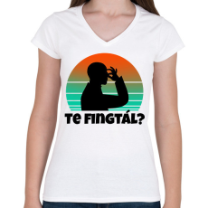 PRINTFASHION Te fingtál 2 - Női V-nyakú póló - Fehér