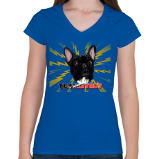 PRINTFASHION TE FINGTÁL 3 - Női V-nyakú póló - Királykék