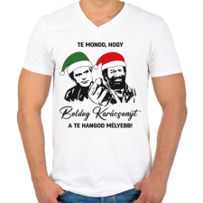 PRINTFASHION Te mondd, hogy karácsony! - Férfi V-nyakú póló - Fehér férfi póló