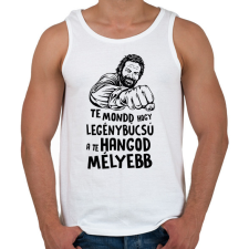 PRINTFASHION Te mondd hogy legénybúcsú a te hangod mélyebb - Férfi atléta - Fehér atléta, trikó