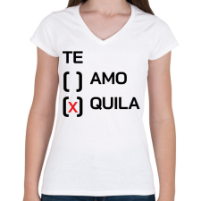 PRINTFASHION Te - quila - Női V-nyakú póló - Fehér női póló