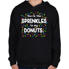PRINTFASHION Te vagy a cukorka a fánkomhoz - Gyerek kapucnis pulóver - Fekete