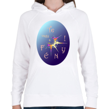 PRINTFASHION Te vagy a Fény! - Női kapucnis pulóver - Fehér női pulóver, kardigán