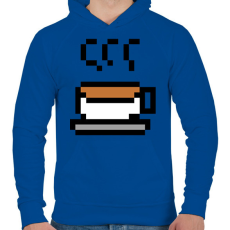 PRINTFASHION Tea logó pixelart - Férfi kapucnis pulóver - Királykék