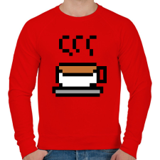 PRINTFASHION Tea logó pixelart - Férfi pulóver - Piros férfi pulóver, kardigán
