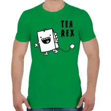 PRINTFASHION Tea Rex - Férfi póló - Zöld férfi póló