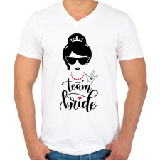 PRINTFASHION Team Bride - Férfi V-nyakú póló - Fehér férfi póló