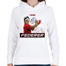 PRINTFASHION Team Federer - Női kapucnis pulóver - Fehér