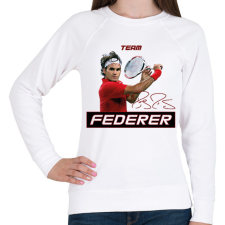 PRINTFASHION Team Federer - Női pulóver - Fehér női pulóver, kardigán