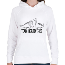PRINTFASHION Team herbivore - Női kapucnis pulóver - Fehér