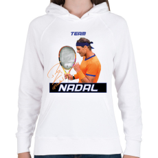 PRINTFASHION Team Nadal - Női kapucnis pulóver - Fehér