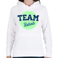 PRINTFASHION TEAM Rehab Green - Női kapucnis pulóver - Fehér női pulóver, kardigán