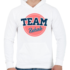 PRINTFASHION TEAM Rehab Red - Férfi kapucnis pulóver - Fehér
