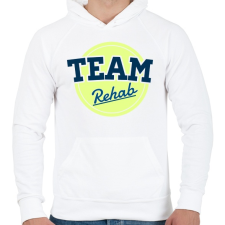 PRINTFASHION TEAM Rehab Yellow - Férfi kapucnis pulóver - Fehér férfi pulóver, kardigán