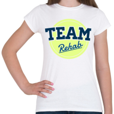 PRINTFASHION TEAM Rehab Yellow - Női póló - Fehér női póló