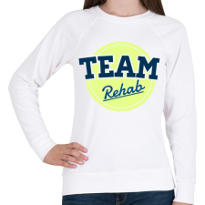 PRINTFASHION TEAM Rehab Yellow - Női pulóver - Fehér női pulóver, kardigán