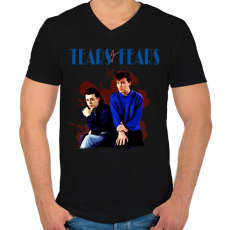 PRINTFASHION Tears For Fears - Férfi V-nyakú póló - Fekete