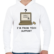 PRINTFASHION TECH SUPPORT - Férfi kapucnis pulóver - Fehér