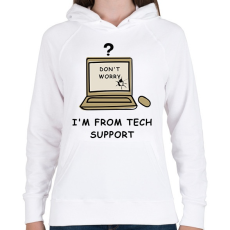 PRINTFASHION TECH SUPPORT - Női kapucnis pulóver - Fehér