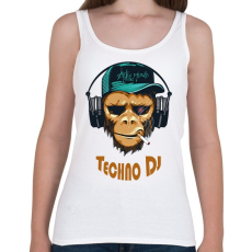 PRINTFASHION Techno DJ - Majom - Női atléta - Fehér