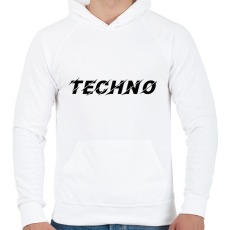 PRINTFASHION Techno - Férfi kapucnis pulóver - Fehér