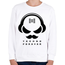PRINTFASHION Techno forever - DJ - Gyerek pulóver - Fehér