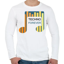 PRINTFASHION Techno Forever - Férfi hosszú ujjú póló - Fehér férfi póló