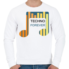 PRINTFASHION Techno Forever - Férfi pulóver - Fehér férfi pulóver, kardigán