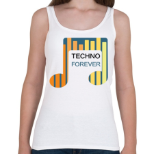 PRINTFASHION Techno Forever - Női atléta - Fehér női trikó