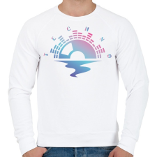 PRINTFASHION Techno - Lemez - Férfi pulóver - Fehér férfi pulóver, kardigán