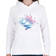 PRINTFASHION Techno - Lemez - Női kapucnis pulóver - Fehér női pulóver, kardigán