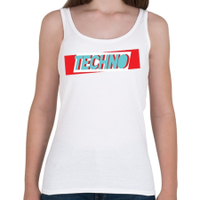 PRINTFASHION Techno logó - Női atléta - Fehér női trikó