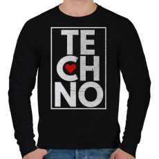 PRINTFASHION Techno Love - Férfi pulóver - Fekete