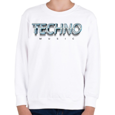 PRINTFASHION Techno music - Fémes - Gyerek pulóver - Fehér