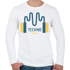 PRINTFASHION Techno music -Fülhallgató - Férfi hosszú ujjú póló - Fehér férfi póló
