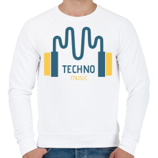 PRINTFASHION Techno music -Fülhallgató - Férfi pulóver - Fehér