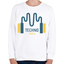 PRINTFASHION Techno music -Fülhallgató - Gyerek pulóver - Fehér gyerek pulóver, kardigán