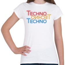 PRINTFASHION Techno - Neon - Női póló - Fehér női póló