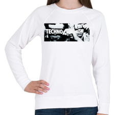 PRINTFASHION Techno - Női pulóver - Fehér női pulóver, kardigán