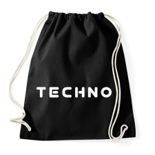 PRINTFASHION techno  - Sportzsák, Tornazsák - Fekete tornazsák