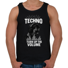 PRINTFASHION Techno - turn up the volume - Férfi atléta - Fekete atléta, trikó