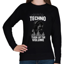 PRINTFASHION Techno - turn up the volume - Női pulóver - Fekete női pulóver, kardigán